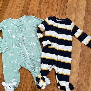 Carter's Navy and Yellow Striped Footie